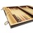 15-inch Wood Backgammon Set - Black/Zebra Wood Board - Oak Inlaid Field