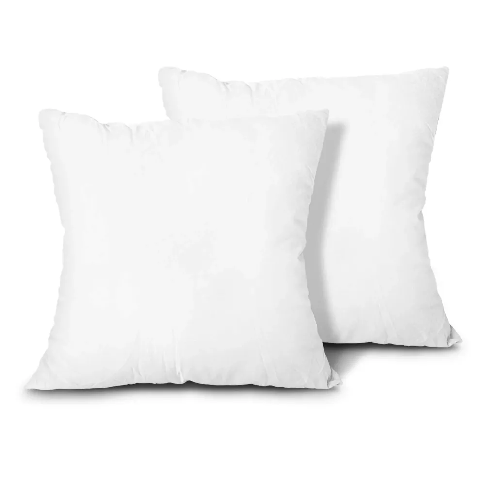 EDOW Throw Pillow Inserts, Set of 2 Lightweight Down Alternative Polyester Pillow, Couch Cushion, Sham Stuffer, Machine Washable. (White, 18x18) EDOW Throw Pillow Inserts, Set of 2 Lightweight Down Alternative Polyester Pillow, Couch Cushion, Sham Stuffer, Machine Washable. (White, 18x18)