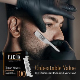 Facn Straight Razors for Men - Professional Barber Straight Edge Razor Kit with 100 Blades, Classic Stainless Steel Barbero Shaver for a Smooth & Precise Shave, Premium Barber Razor for Men\'s Shaving Facn Straight Razors for Men - Professional Barber Straight Edge Razor Kit with 100 Blades, Classic Stainless Steel Barbero Shaver for a Smooth & Precise Shave, Premium Barber Razor for Men\'s Shaving