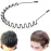 bodbop Metal Hair Band for Men Headband Women Bands Unisex Black Wavy Spring Outdoor Sports Headbands Men\'s Hoop Clips Accessories Simple Elastic Non Slip Head Headwear