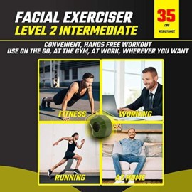 Jawzrsize Pop \'N Go Jaw, Face, and Neck Exerciser - Define Your Jawline, Slim and Tone Your Face, Look Younger and Healthier - Helps Reduce Stress and Cravings - Facial Exerciser (Intermediate Green) Jawzrsize Pop \'N Go Jaw, Face, and Neck Exerciser - Define Your Jawline, Slim and Tone Your Face, Look Younger and Healthier - Helps Reduce Stress and Cravings - Facial Exerciser (Intermediate Green)