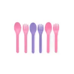 Omie OmieBox Utensil Refill Pack for OmiePod - Matches Bubble Pink or Lilac Purple OmieBox Utensil Set with Case - Reusable, Travel, Lunch Boxes - 6 pieces total (3 spoons + 3 forks) PODS NOT INCLUDED