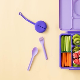 Omie OmieBox Utensil Refill Pack for OmiePod - Matches Bubble Pink or Lilac Purple OmieBox Utensil Set with Case - Reusable, Travel, Lunch Boxes - 6 pieces total (3 spoons + 3 forks) PODS NOT INCLUDED