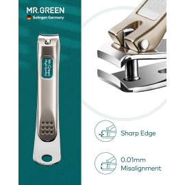 MR.GREEN Nail Clipper 4Pcs Set, Stainless Steel Manicure Pedicure Set, Medical Grade Grooming Kit with Travel Case Gift Box for Man & Woman