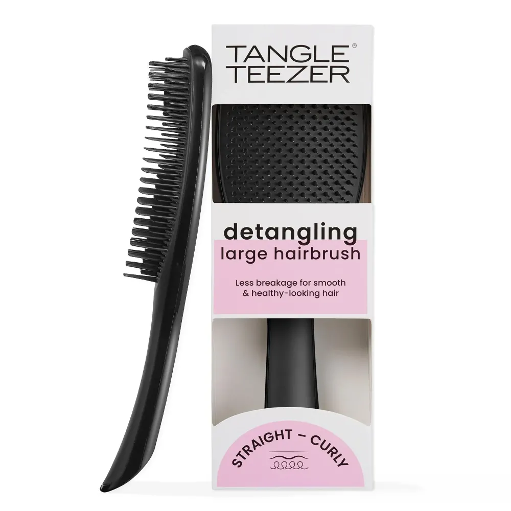 Tangle Teezer Large Ultimate Detangler Hairbrush for Wet & Dry Hair, Eliminates Knots & Reduces Breakage for Long, Thick, & Curly Hair Types, Black Gloss Tangle Teezer Large Ultimate Detangler Hairbrush for Wet & Dry Hair, Eliminates Knots & Reduces Breakage for Long, Thick, & Curly Hair Types, Black Gloss