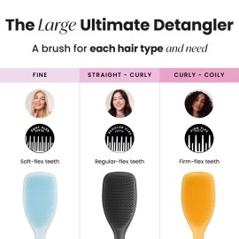 Tangle Teezer Large Ultimate Detangler Hairbrush for Wet & Dry Hair, Eliminates Knots & Reduces Breakage for Long, Thick, & Curly Hair Types, Black Gloss Tangle Teezer Large Ultimate Detangler Hairbrush for Wet & Dry Hair, Eliminates Knots & Reduces Breakage for Long, Thick, & Curly Hair Types, Black Gloss