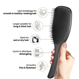 Tangle Teezer Large Ultimate Detangler Hairbrush for Wet & Dry Hair, Eliminates Knots & Reduces Breakage for Long, Thick, & Curly Hair Types, Black Gloss Tangle Teezer Large Ultimate Detangler Hairbrush for Wet & Dry Hair, Eliminates Knots & Reduces Breakage for Long, Thick, & Curly Hair Types, Black Gloss