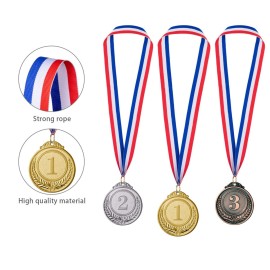 Favide 12 Pieces Gold Silver Bronze Award Medals-Winner Medals Gold Silver Bronze Prizes for Competitions, Party,Olympic Style, 2 Inches Favide 12 Pieces Gold Silver Bronze Award Medals-Winner Medals Gold Silver Bronze Prizes for Competitions, Party,Olympic Style, 2 Inches