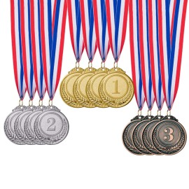 Favide 12 Pieces Gold Silver Bronze Award Medals-Winner Medals Gold Silver Bronze Prizes for Competitions, Party,Olympic Style, 2 Inches Favide 12 Pieces Gold Silver Bronze Award Medals-Winner Medals Gold Silver Bronze Prizes for Competitions, Party,Olympic Style, 2 Inches