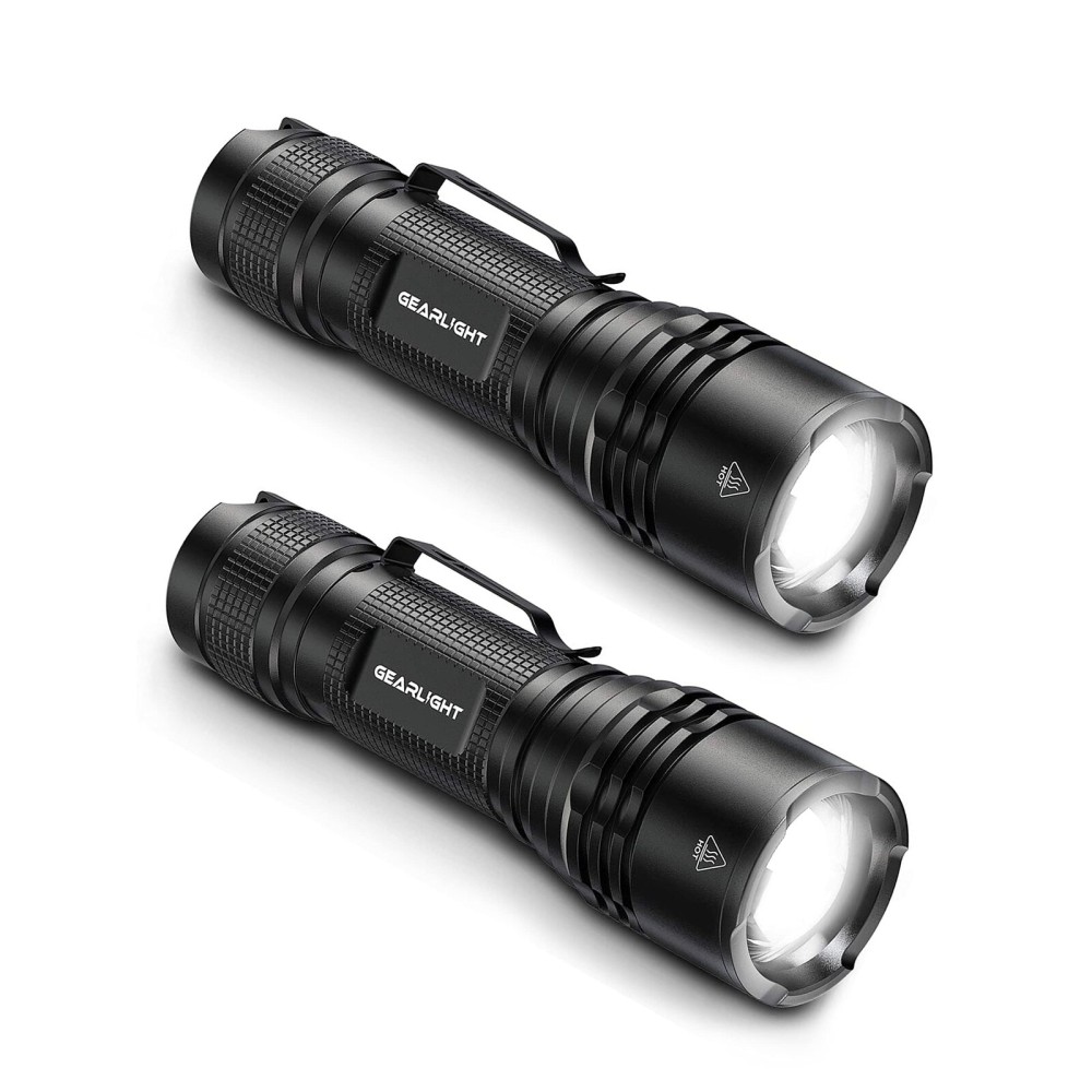 GearLight LED Tactical Flashlights High Lumens - Mini Flashlights for EDC Carry - Compact Powerful Emergency Flashlight Made from Military-Grade Aluminum - Drop Resistant and Water Resistant