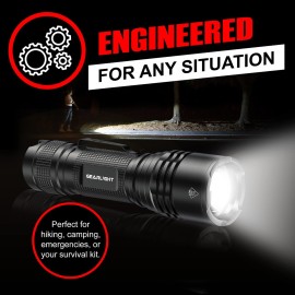 GearLight LED Tactical Flashlights High Lumens - Mini Flashlights for EDC Carry - Compact Powerful Emergency Flashlight Made from Military-Grade Aluminum - Drop Resistant and Water Resistant