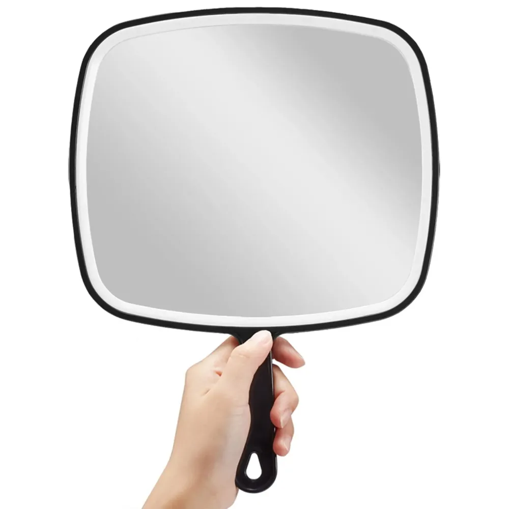 OMIRO Hand Mirror, Extra Large Black Handheld Mirror with Handle, 12.4 L x 9 W OMIRO Hand Mirror, Extra Large Black Handheld Mirror with Handle, 12.4 L x 9 W