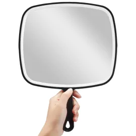 OMIRO Hand Mirror, Extra Large Black Handheld Mirror with Handle, 12.4 L x 9 W