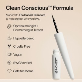 Honest Beauty Longlasting Liquid Eyeliner | Smudge + Flake Proof, Precise Application | Hypoallergenic, Vegan, + Cruelty Free | Black, 0.58 fl oz Honest Beauty Longlasting Liquid Eyeliner | Smudge + Flake Proof, Precise Application | Hypoallergenic, Vegan, + Cruelty Free | Black, 0.58 fl oz