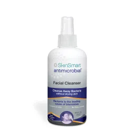 SkinSmart Antimicrobial Facial Cleanser for Breakouts, Targets Bacteria Linked to Acne with a Gentle Hypochlorous Acid Spray, Post Workout Miracle Solution for Adults and Teens, 8 Ounce Bottle