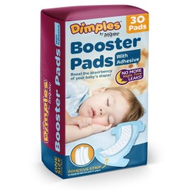 Inspire Dimples Booster Pads, Baby Diaper Doubler with Adhesive - Boosts Diaper Absorbency - No More leaks 30 Count (with Adhesive for Secure Fit) (30 Count) Inspire Dimples Booster Pads, Baby Diaper Doubler with Adhesive - Boosts Diaper Absorbency - No More leaks 30 Count (with Adhesive for Secure Fit) (30 Count)