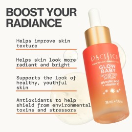 Pacifica Vitamin C Face Serum - Glow Baby Booster Facial Serum - Glycolic Acid Serum For Face - Dark Spot Corrector Anti Aging Brightening - Dermatologist Tested, Fragrance Free, Clean Skin Care Vegan Pacifica Vitamin C Face Serum - Glow Baby Booster Facial Serum - Glycolic Acid Serum For Face - Dark Spot Corrector Anti Aging Brightening - Dermatologist Tested, Fragrance Free, Clean Skin Care Vegan