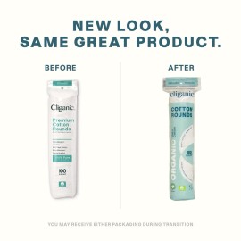 Cliganic Organic Cotton Rounds (300 Count) Makeup Remover Pads, Hypoallergenic, Lint-Free | 100% Pure Cotton (Packaging May Vary) Cliganic Organic Cotton Rounds (300 Count) Makeup Remover Pads, Hypoallergenic, Lint-Free | 100% Pure Cotton (Packaging May Vary)