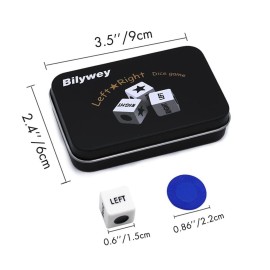 Bilywey Left Right Center Dice Game Set with 3 Dices + 36 Blue Chips (Blue) Bilywey Left Right Center Dice Game Set with 3 Dices + 36 Blue Chips (Blue)