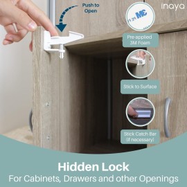 Inaya Complete Baby Proofing Kit - Child Safety Hidden Locks for Cabinets & Drawers, Adjustable Safety Latches, Corner Guards and Outlet Covers - Baby Proof Pack to Keep Your Child Safe at Home Inaya Complete Baby Proofing Kit - Child Safety Hidden Locks for Cabinets & Drawers, Adjustable Safety Latches, Corner Guards and Outlet Covers - Baby Proof Pack to Keep Your Child Safe at Home