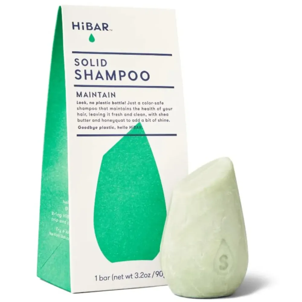 HIBAR - Maintain Shampoo Bar - For Well-Balanced Hair - Cleansing & Nourishing - With Honey, Shea Butter & Vitamin B5 - Plastic-Free - Soap, Paraben & Sulfate-Free - Color Safe - 1 Solid Bar