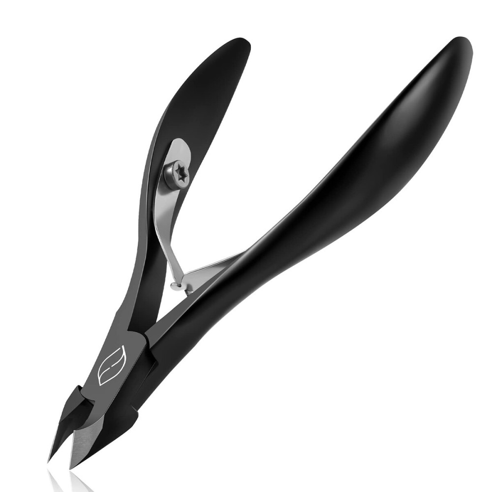 FERYES Cuticle Cutters 1/2 Jaw - Professional Stainless Steel Cuticle Clippers Nail Cuticle Remover Tool, Nail Dead Skin Clipper - BLACK FERYES Cuticle Cutters 1/2 Jaw - Professional Stainless Steel Cuticle Clippers Nail Cuticle Remover Tool, Nail Dead Skin Clipper - BLACK