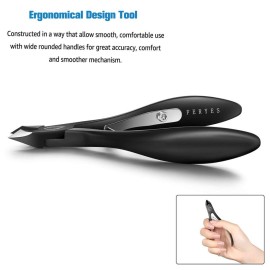 FERYES Cuticle Cutters 1/2 Jaw - Professional Stainless Steel Cuticle Clippers Nail Cuticle Remover Tool, Nail Dead Skin Clipper - BLACK FERYES Cuticle Cutters 1/2 Jaw - Professional Stainless Steel Cuticle Clippers Nail Cuticle Remover Tool, Nail Dead Skin Clipper - BLACK
