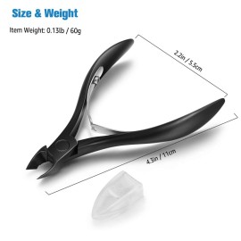FERYES Cuticle Cutters 1/2 Jaw - Professional Stainless Steel Cuticle Clippers Nail Cuticle Remover Tool, Nail Dead Skin Clipper - BLACK FERYES Cuticle Cutters 1/2 Jaw - Professional Stainless Steel Cuticle Clippers Nail Cuticle Remover Tool, Nail Dead Skin Clipper - BLACK