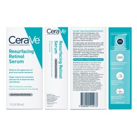 CeraVe Resurfacing Retinol Serum For Post Acne Marks, Formulated With Licorice Root Extract & Niacinamide, Brightening Serum & Pore Minimizer For Face, Post Acne Skin Barrier Repair, Non-Comedogenic CeraVe Resurfacing Retinol Serum For Post Acne Marks, Formulated With Licorice Root Extract & Niacinamide, Brightening Serum & Pore Minimizer For Face, Post Acne Skin Barrier Repair, Non-Comedogenic