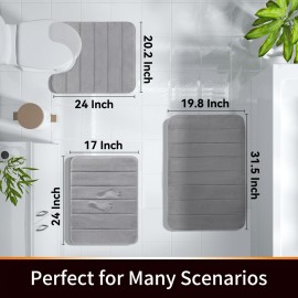 Yimobra Memory Foam Bath Mat Rug, 24 x 17 Inches, Comfortable, Soft, Non-Slip, Super Absorbent, Quick Drying Bathroom Rug for Floor, Tub & Shower, Machine Washable, Thick, Grey Yimobra Memory Foam Bath Mat Rug, 24 x 17 Inches, Comfortable, Soft, Non-Slip, Super Absorbent, Quick Drying Bathroom Rug for Floor, Tub & Shower, Machine Washable, Thick, Grey