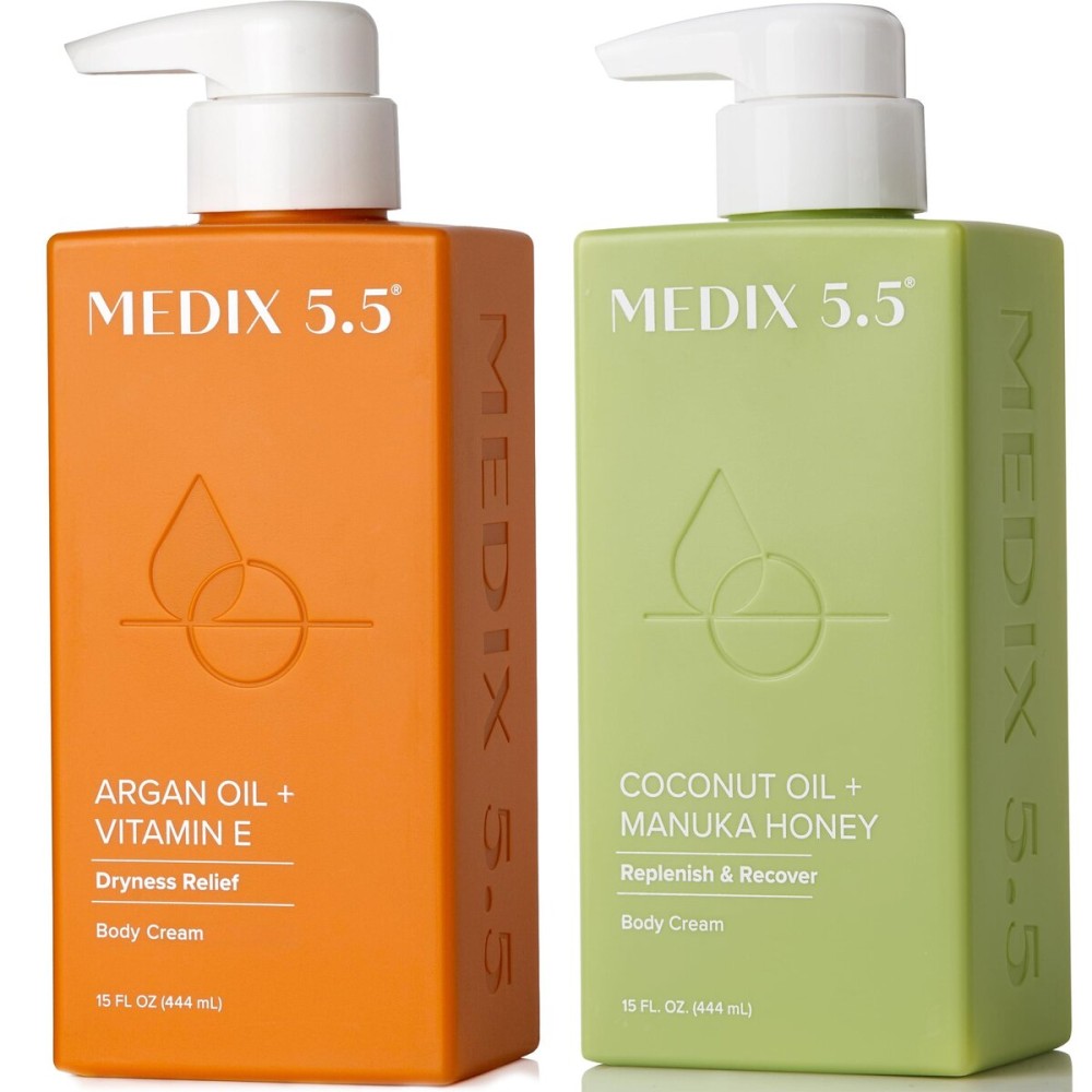 Medix 5.5 Argan Oil + Coconut Oil Skin Care Set Moisturizer Cream Body & Face Lotion | Firming Body Lotion Set Reduces Look Of Wrinkles, Cellulite, Dry Skin, & Uneven Skin Tone For Women, 2PC Bundle Medix 5.5 Argan Oil + Coconut Oil Skin Care Set Moisturizer Cream Body & Face Lotion | Firming Body Lotion Set Reduces Look Of Wrinkles, Cellulite, Dry Skin, & Uneven Skin Tone For Women, 2PC Bundle
