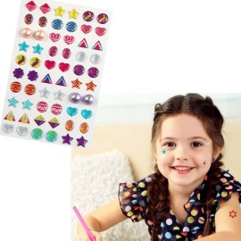AUGSUN 240 Piece Sticker Earrings 3D Gems Girls Self-Adhesive Glitter Craft Crystal Stickers