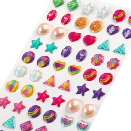 AUGSUN 240 Piece Sticker Earrings 3D Gems Girls Self-Adhesive Glitter Craft Crystal Stickers