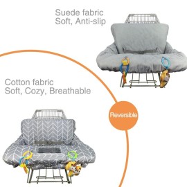 Shopping Cart Cover for Baby ICOPUCA Cotton High Chair Cover, Reversible, Machine Washable for Infant, Toddler, Boy or Girl (Grey Arrow Print) Shopping Cart Cover for Baby ICOPUCA Cotton High Chair Cover, Reversible, Machine Washable for Infant, Toddler, Boy or Girl (Grey Arrow Print)