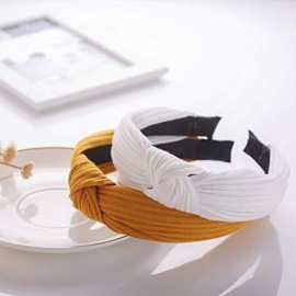 Funtopia Knotted Headbands for Women Girls, 9 Pcs Wide Plain Turban Headband Fashion Cross Knot Hair Bands with Solid Colors Funtopia Knotted Headbands for Women Girls, 9 Pcs Wide Plain Turban Headband Fashion Cross Knot Hair Bands with Solid Colors