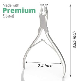 Professional Cuticle Trimmer Nail Cuticle Cutter Stainless Steel Cuticle Nippers with Sharp Blades of Cuticle Remover Clippers Manicure Tools Double Spring for Nail Care Pedicure Nail Tools (Silver)