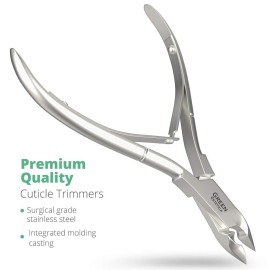 Professional Cuticle Trimmer Nail Cuticle Cutter Stainless Steel Cuticle Nippers with Sharp Blades of Cuticle Remover Clippers Manicure Tools Double Spring for Nail Care Pedicure Nail Tools (Silver)