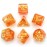 Cusdie 7-Piece Dice Set - Resin DND Dice with Yellow Leaf-Shaped Gold Foil Design, Perfect for Board Game Enthusiasts, Gifts, and Collectors(Fall Dice)