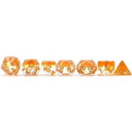 Cusdie 7-Piece Dice Set - Resin DND Dice with Yellow Leaf-Shaped Gold Foil Design, Perfect for Board Game Enthusiasts, Gifts, and Collectors(Fall Dice) Cusdie 7-Piece Dice Set - Resin DND Dice with Yellow Leaf-Shaped Gold Foil Design, Perfect for Board Game Enthusiasts, Gifts, and Collectors(Fall Dice)