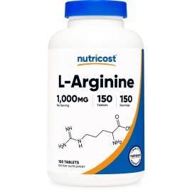 Nutricost L-Arginine 1000mg, Amino Acid Tablets (150 Tablets)