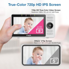 VTech Upgraded Smart WiFi Baby Monitor VM901, 5-inch 720p Display, 1080p Camera, HD NightVision, Fully Remote Pan Tilt Zoom, 2-Way Talk, Free Smart Phone App, Works with iOS, Android VTech Upgraded Smart WiFi Baby Monitor VM901, 5-inch 720p Display, 1080p Camera, HD NightVision, Fully Remote Pan Tilt Zoom, 2-Way Talk, Free Smart Phone App, Works with iOS, Android