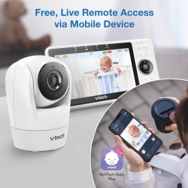 VTech Upgraded Smart WiFi Baby Monitor VM901, 5-inch 720p Display, 1080p Camera, HD NightVision, Fully Remote Pan Tilt Zoom, 2-Way Talk, Free Smart Phone App, Works with iOS, Android VTech Upgraded Smart WiFi Baby Monitor VM901, 5-inch 720p Display, 1080p Camera, HD NightVision, Fully Remote Pan Tilt Zoom, 2-Way Talk, Free Smart Phone App, Works with iOS, Android