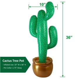GiftExpress 2 Pack Inflatable 36 Cactus Prop Dcor for Mexicano Fiesta Theme Party Decorations, Cinco De Mayo Prop, Hawaiian Pool Party, Desert Western Cowboy Theme Party (36 - 2 Pack)