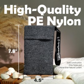 myHomeBody Soap Pocket Exfoliating Pouch, Body Scrubber Sponge, Exfoliator for Bath, Shower or Leftover Bits Saver, Graphite Gray, 2 Pack + 2 Lift Pads