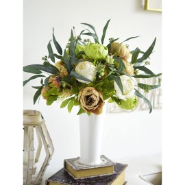 FiveSeasonStuff Vintage Artificial Peonies Silk Peony Flowers and Hydrangeas for Wedding Bridal Home Dcor - Beautiful Floral Centerpiece Arrangement 2 Bouquets (Country Rustic Brown Beige Green Mix) FiveSeasonStuff Vintage Artificial Peonies Silk Peony Flowers and Hydrangeas for Wedding Bridal Home Dcor - Beautiful Floral Centerpiece Arrangement 2 Bouquets (Country Rustic Brown Beige Green Mix)