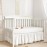 TILLYOU Ruffled Crib Skirt with Pompoms, Microfiber Nursery Crib Toddler Bedding Skirts for Baby Boys Girls, 14\'\' Drop, White