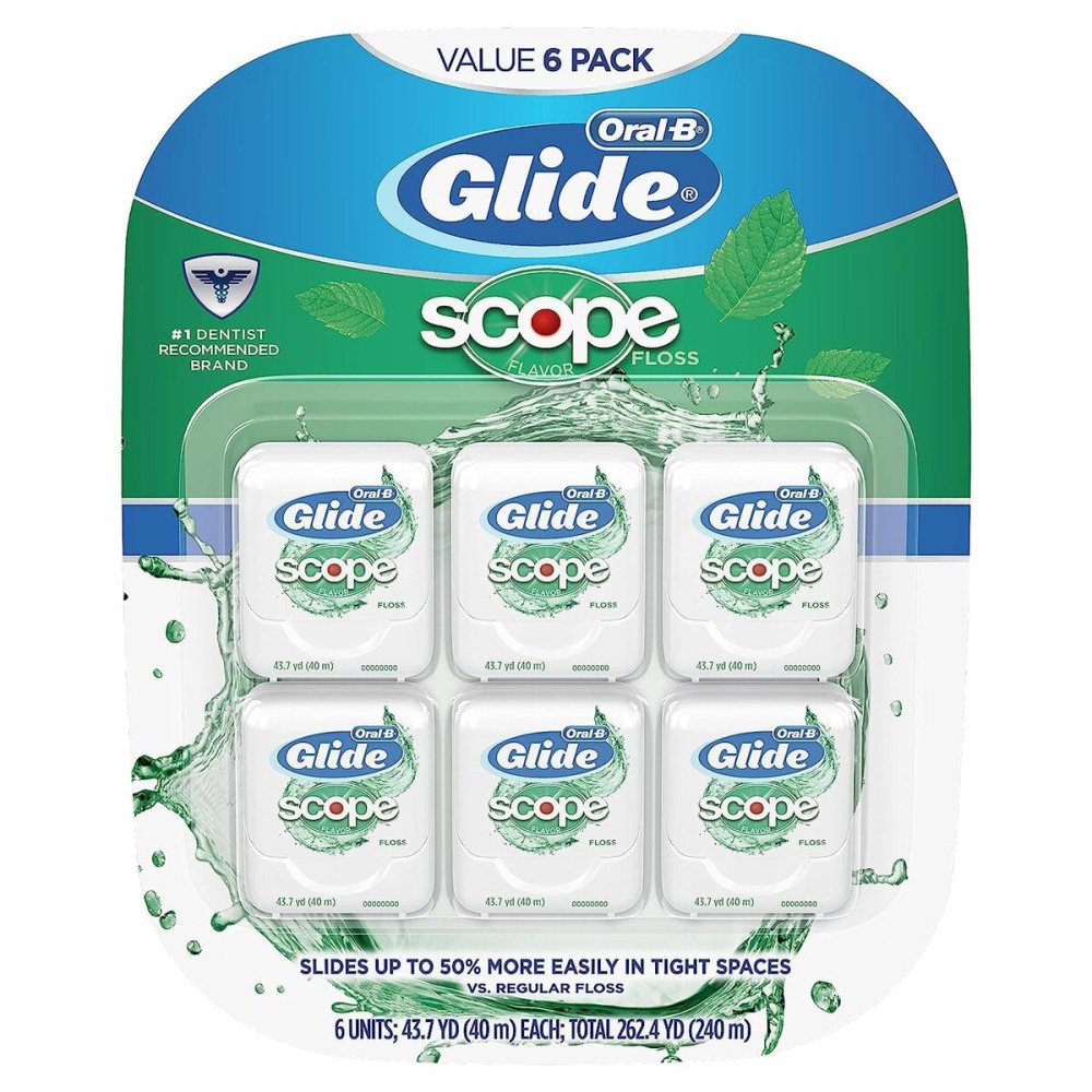 Oral-B Glide Dental Floss, Scope Flavor, 40m (Pack of 6) Oral-B Glide Dental Floss, Scope Flavor, 40m (Pack of 6)