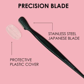Japonesque Brow Touch Up Razors with Ultra-Sharp Stainless Steel Blades, for Removal of Unwanted Facial Hair and Peach Fuzz, Protective Blade Cover for Safe Storage Included Japonesque Brow Touch Up Razors with Ultra-Sharp Stainless Steel Blades, for Removal of Unwanted Facial Hair and Peach Fuzz, Protective Blade Cover for Safe Storage Included