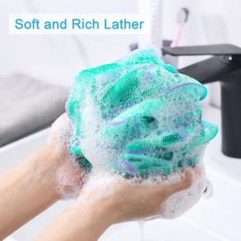 AmazerBath Loofah Sponge 75g/Piece, Exfoliating Bath Sponge Body Scrubber - Loofa Set of 4 Flower Color (Large, Green-Purple) AmazerBath Loofah Sponge 75g/Piece, Exfoliating Bath Sponge Body Scrubber - Loofa Set of 4 Flower Color (Large, Green-Purple)