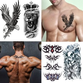 80 Sheets Temporary Tattoos Stickers, Fake Body Arm Chest Shoulder Tattoos for Men and Women, Halloween Temporary Tattoos Black Fake Skull Skeleton Tattoos for Halloween Cosplay 80 Sheets Temporary Tattoos Stickers, Fake Body Arm Chest Shoulder Tattoos for Men and Women, Halloween Temporary Tattoos Black Fake Skull Skeleton Tattoos for Halloween Cosplay